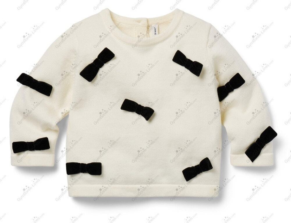 Charming Janie and Jack Jet Ivory Baby Bow Sweater